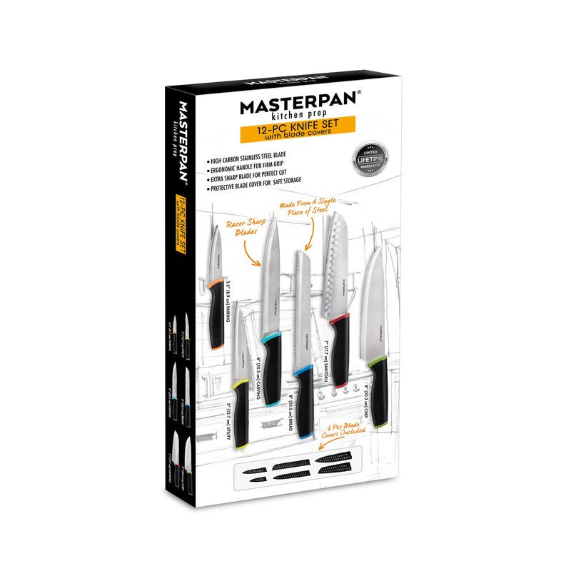 MASTERPAN Knife Set with Covers, 12-pc