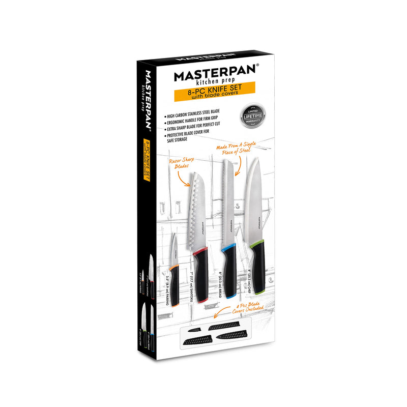 MASTERPAN Knife Set with Covers, 8-pc