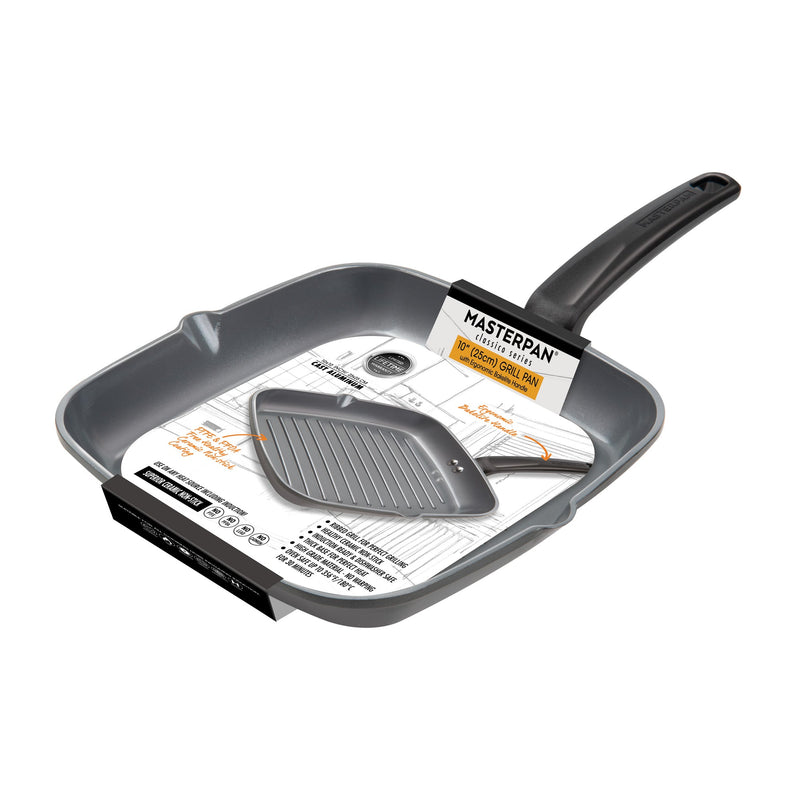 MASTERPAN Ceramic Nonstick Grill Pan, 10" (25cm)