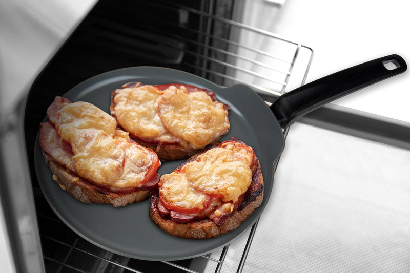 3 PACK BUNDLE - 11" CREPE PAN + 8" FRY PAN + 9.5" FRY PAN, WITH BAKELITE HANDLE, CAST ALUMINUM WITH SUPERIOR CERAMIC PTFE FREE NON-STICK