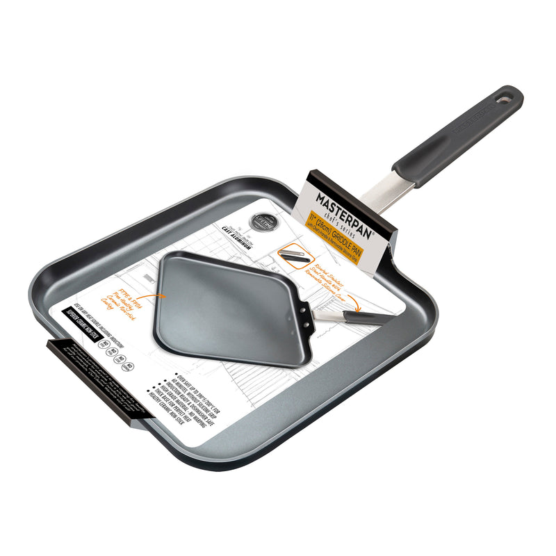 MASTERPAN Ceramic Nonstick  Crepe Pan & Griddle with Silicone Grip, 11" (28cm)
