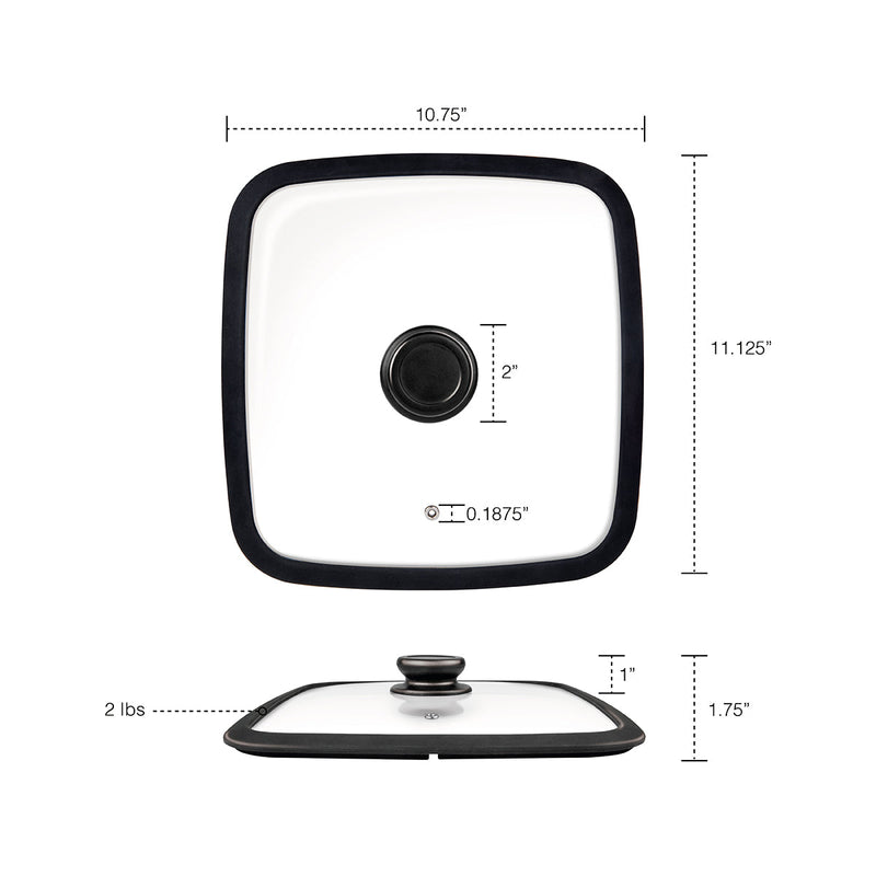 MASTERPAN Tempered Glass Lid, Fits Our 11x11" Pans (28cm)