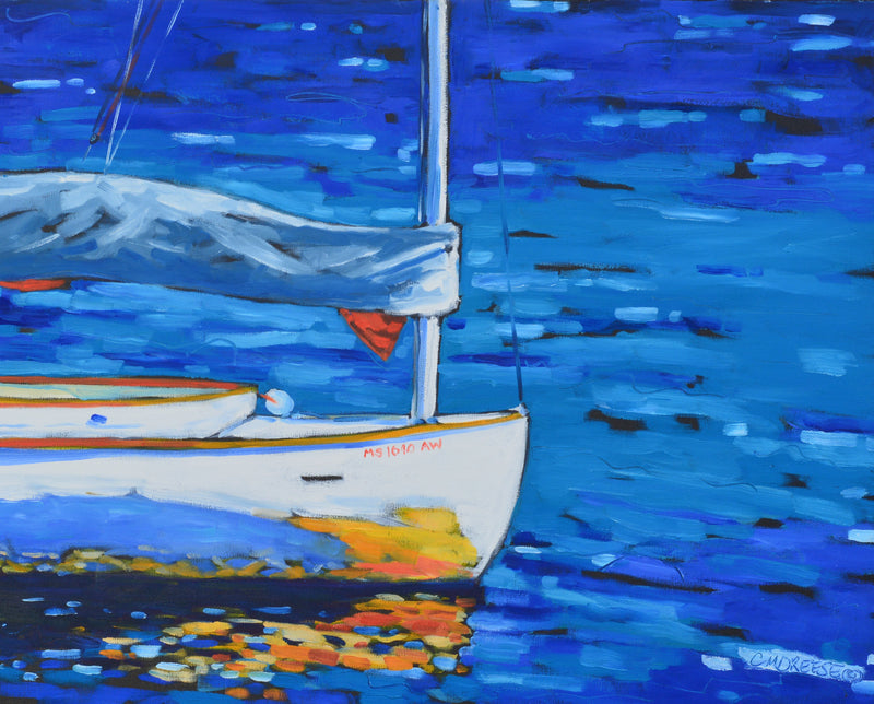 "No Knots II" Original Oil Painting on Canvas, Lake Painting on Canvas, Artist Christi Dreese