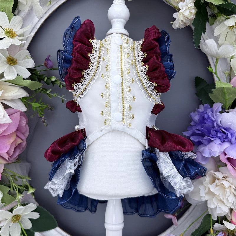 Handmade Luxury Dog Dress Royal Style Lace Tutu