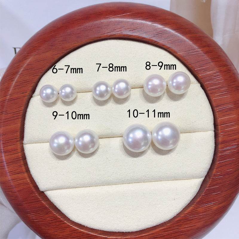 Natural Freshwater Pearl Stud Earrings, 5A No Blemish, S925 Sterling Silver, Hypoallergenic High Luster Jewelry Gift for Her