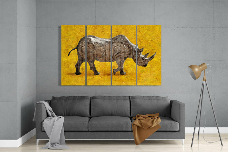 Rhino 4 Pieces Mega Glass Wall Art (59"x36")