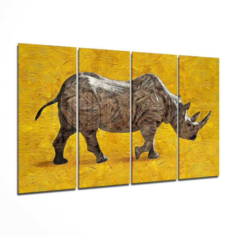 Rhino 4 Pieces Mega Glass Wall Art (59"x36")