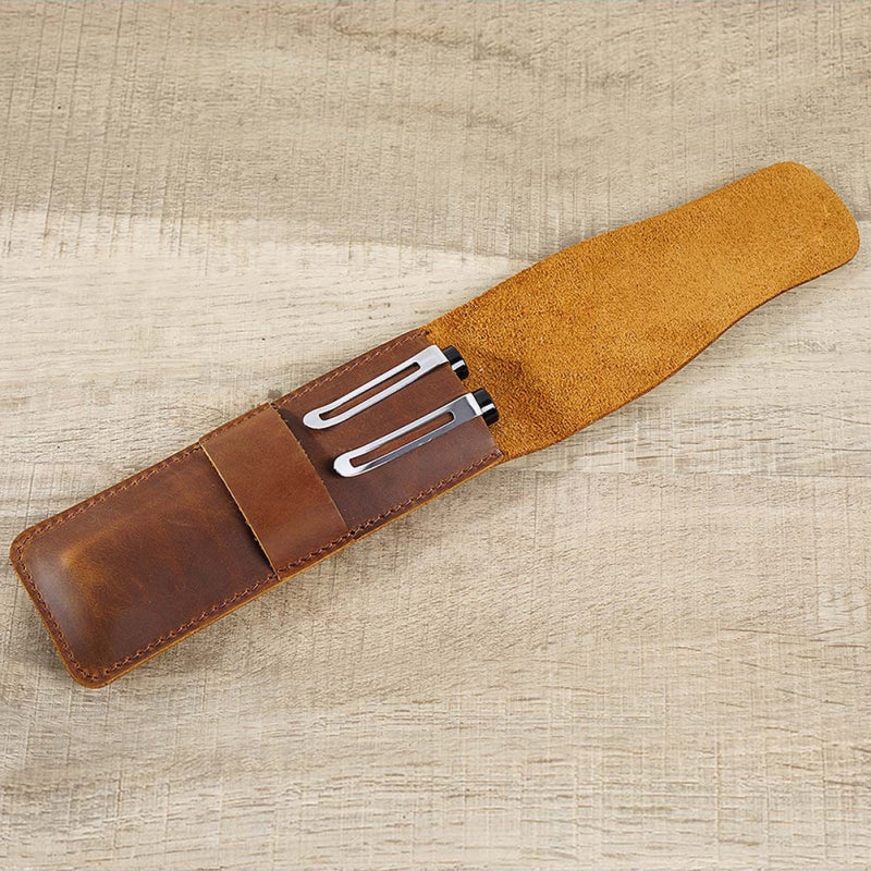 Leather Pen Holder | Handmade Leather Fountain Pen Pouch