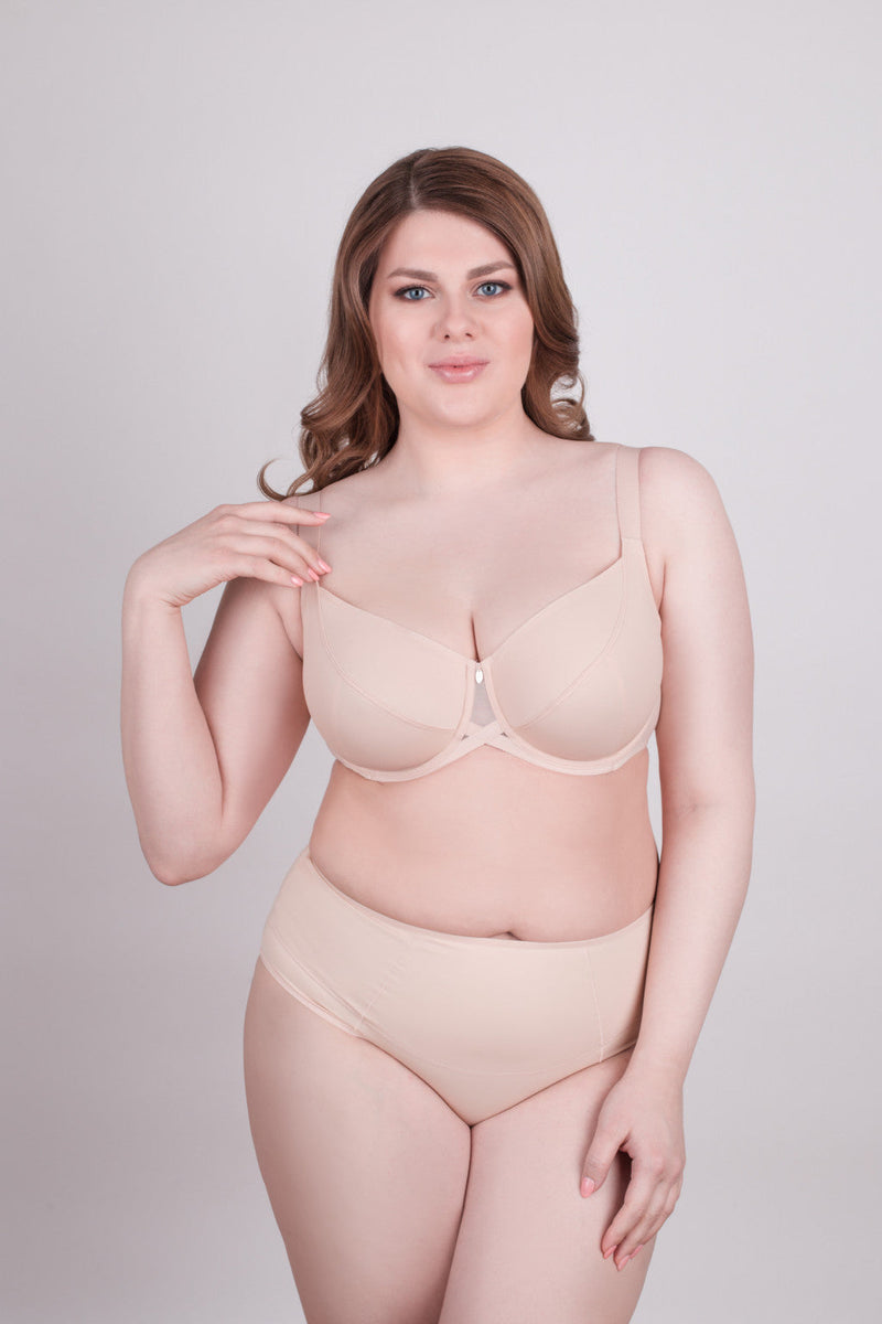 Bra Milavitsa 115910 - Elastic Knit, Underwired, Triple Diagonal Segment Cups