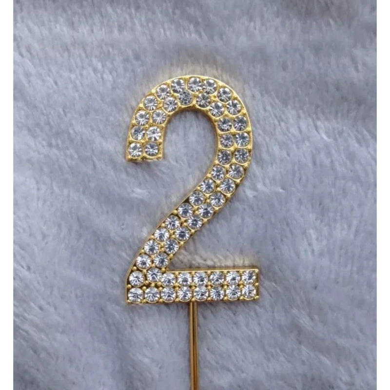 Rhinestone Number Birthday Cake Topper 1-Pc