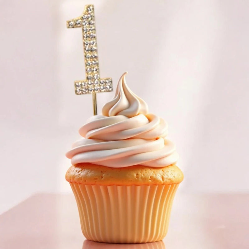 Rhinestone Number Birthday Cake Topper 1-Pc