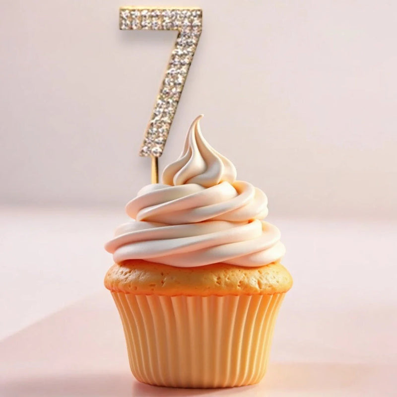 Rhinestone Number Birthday Cake Topper 1-Pc