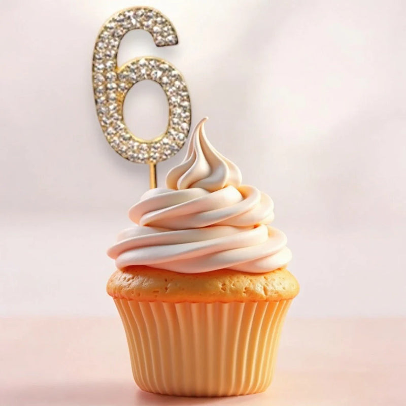 Rhinestone Number Birthday Cake Topper 1-Pc