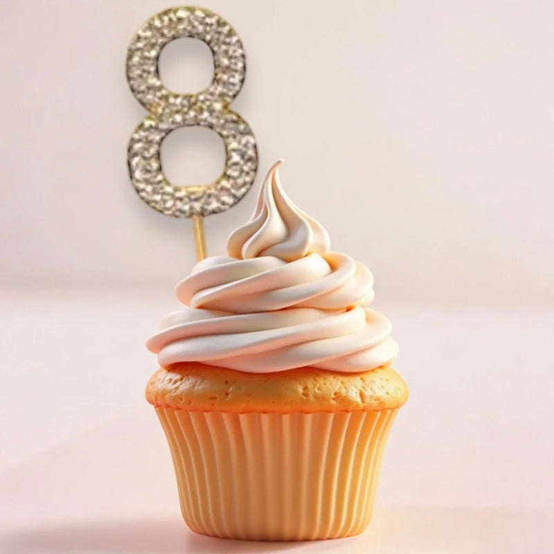 Rhinestone Number Birthday Cake Topper 1-Pc