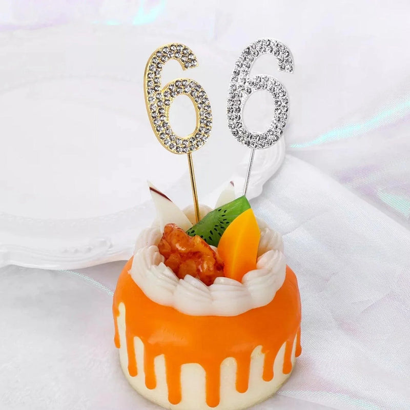 Rhinestone Number Birthday Cake Topper 1-Pc