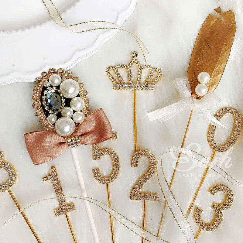 Rhinestone Number Birthday Cake Topper 1-Pc
