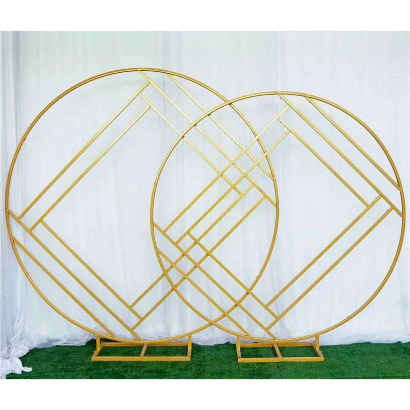 Round Geometric Wedding Arch Backdrop Stand