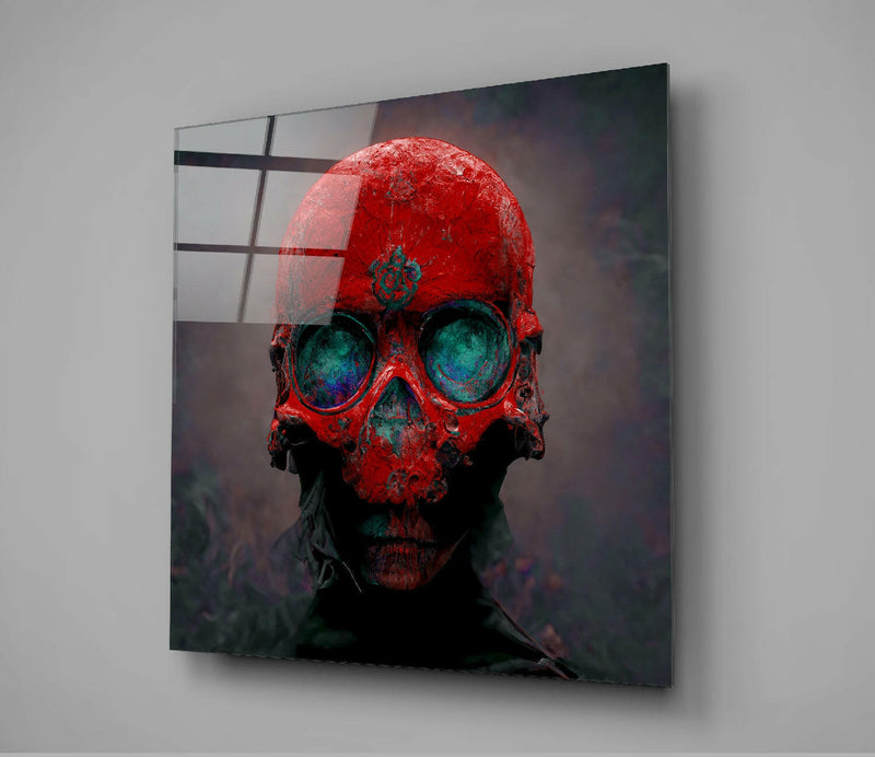Red Head Glass Wall Art  || Designer Collection