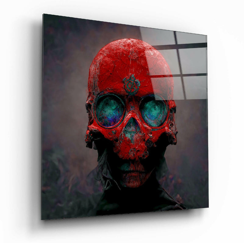 Red Head Glass Wall Art  || Designer Collection