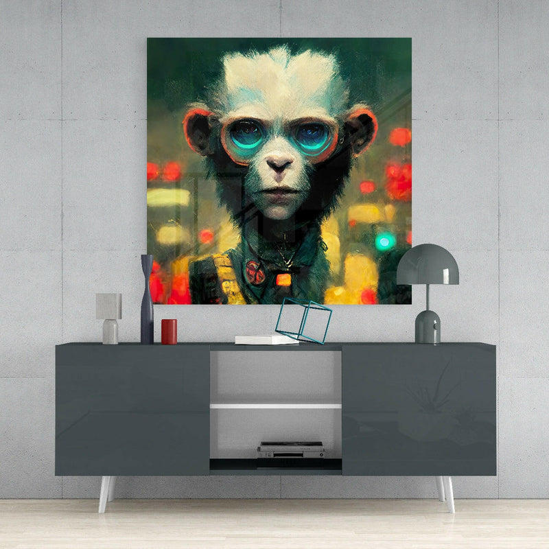 The Monkey Glass Wall Art  || Designer Collection