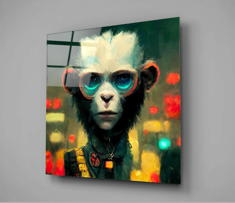 The Monkey Glass Wall Art  || Designer Collection