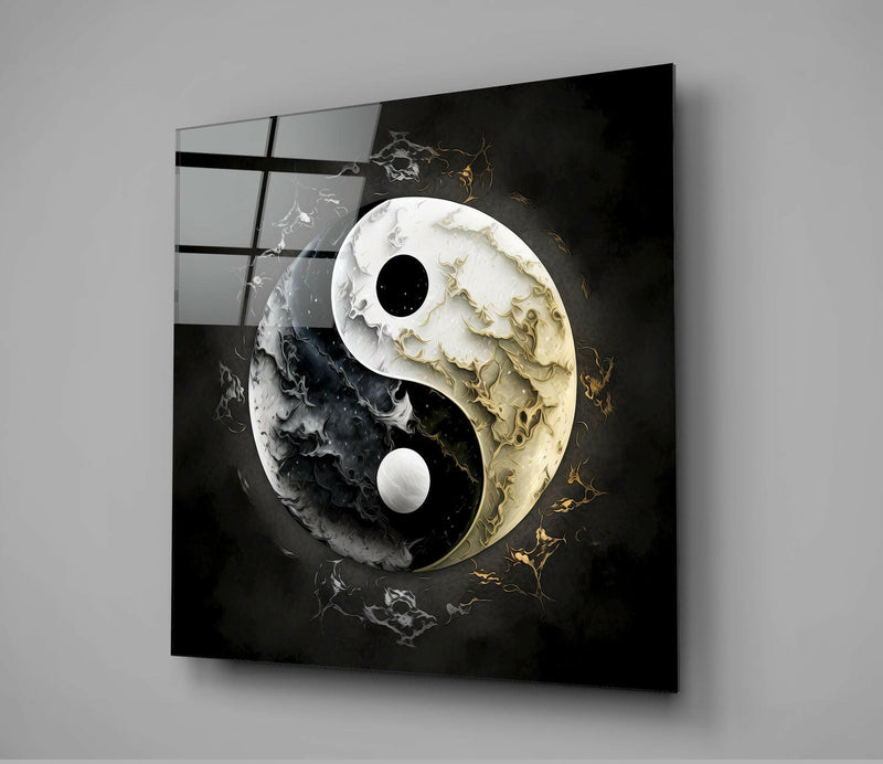 Ying and Yang Glass Wall Art  || Designer Collection
