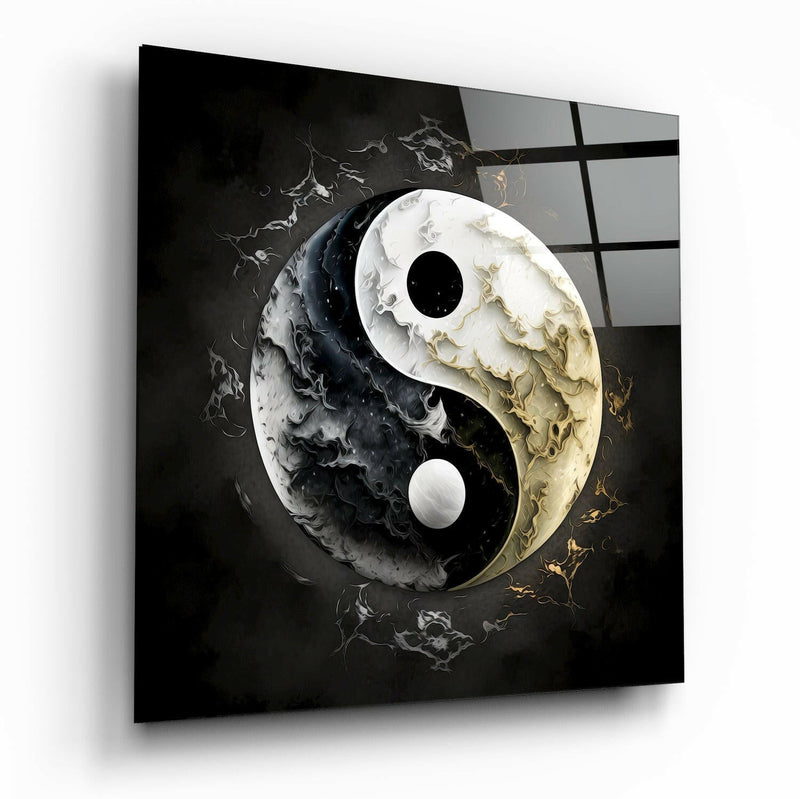 Ying and Yang Glass Wall Art  || Designer Collection
