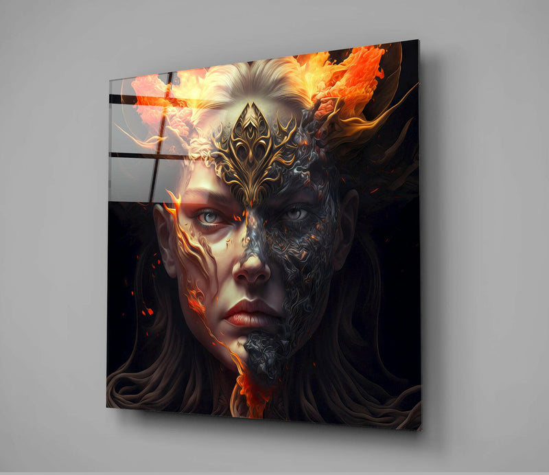 The Wrath of the Woman Glass Wall Art  || Designer Collection