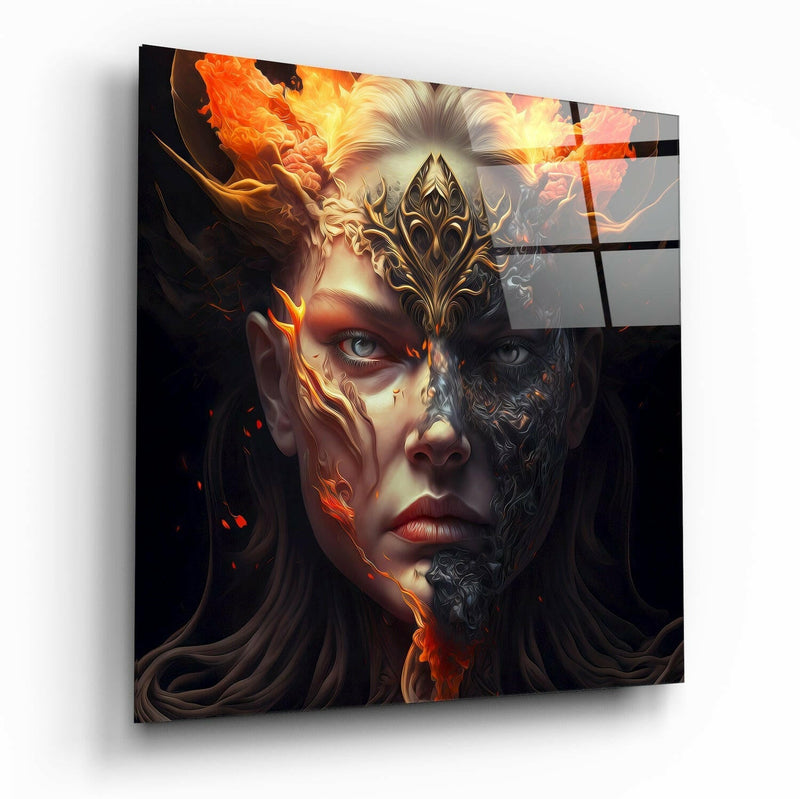 The Wrath of the Woman Glass Wall Art  || Designer Collection