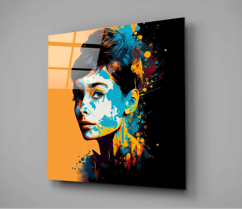 Audrey Hepburn Glass Wall Art  || Designers Collection