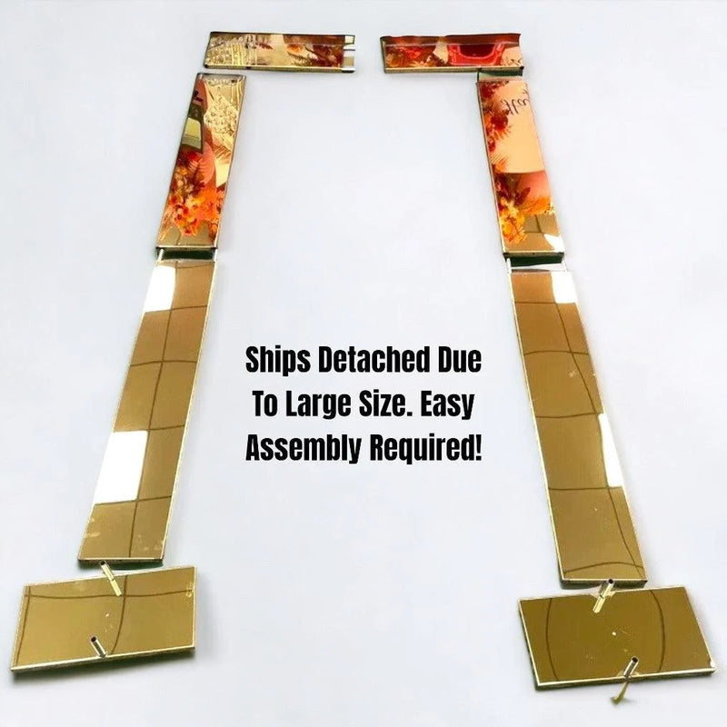 Shiny Gold Mirror Wedding Arch Backdrop Decoration Stands