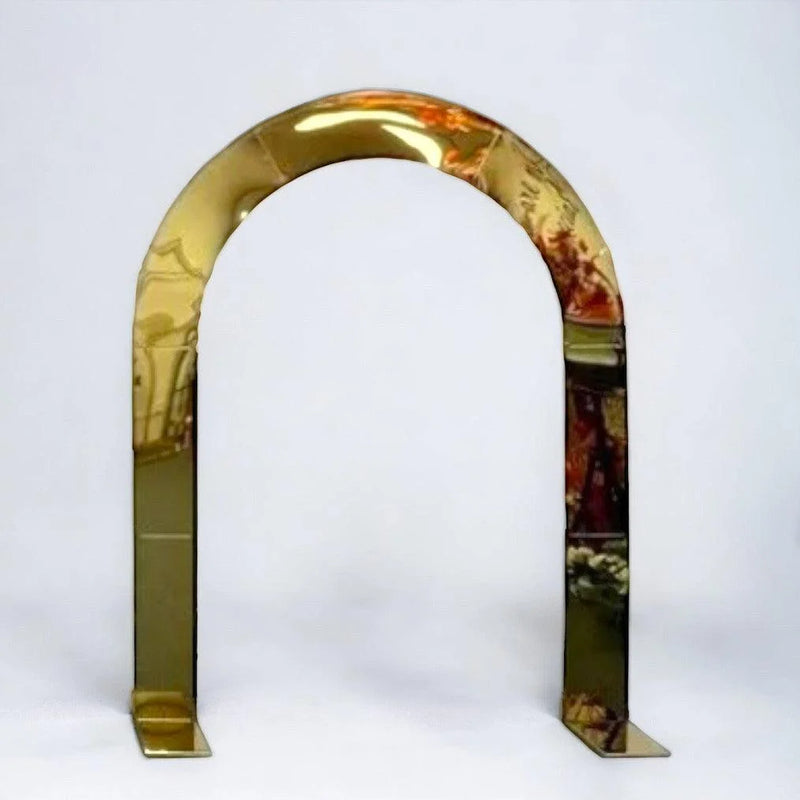 Shiny Gold Mirror Wedding Arch Backdrop Decoration Stands