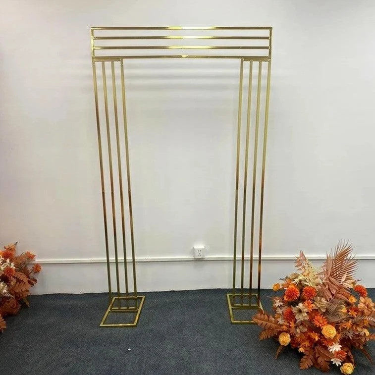 Shiny Gold Wedding Arch Square Backdrop