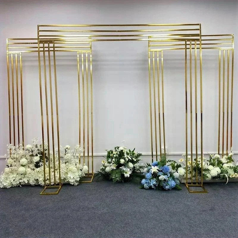 Shiny Gold Wedding Arch Square Backdrop