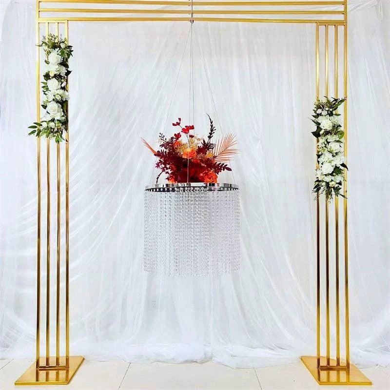 Shiny Gold Wedding Arch Square Backdrop