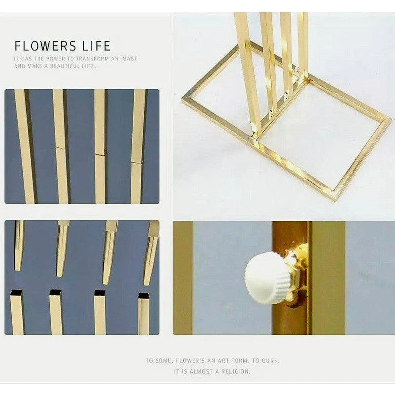 Shiny Gold Wedding Arch Square Backdrop