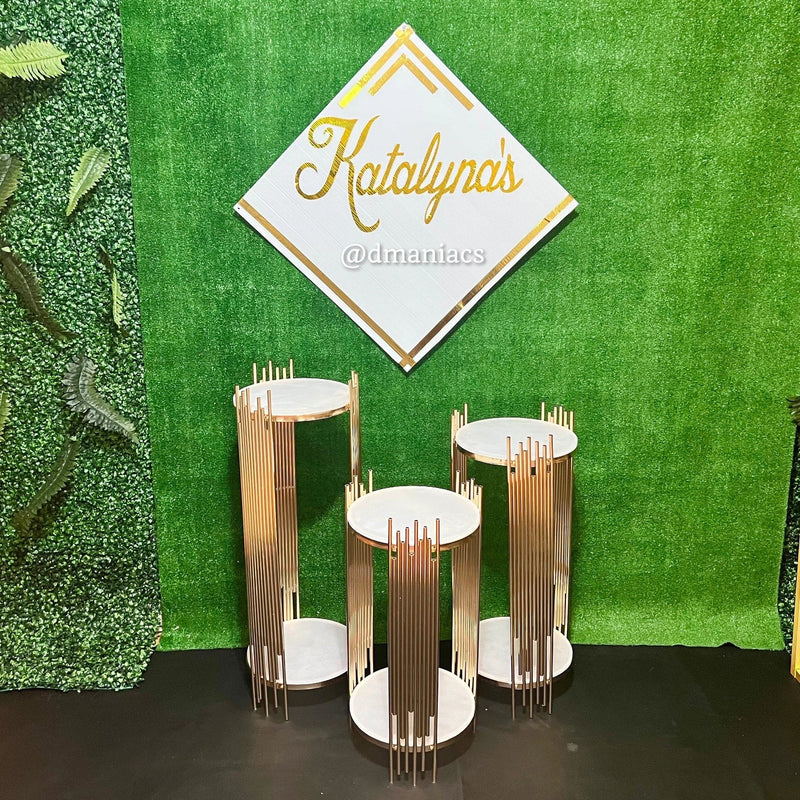 Spikey Wedding Pedestals Cake Stands 3-Piece