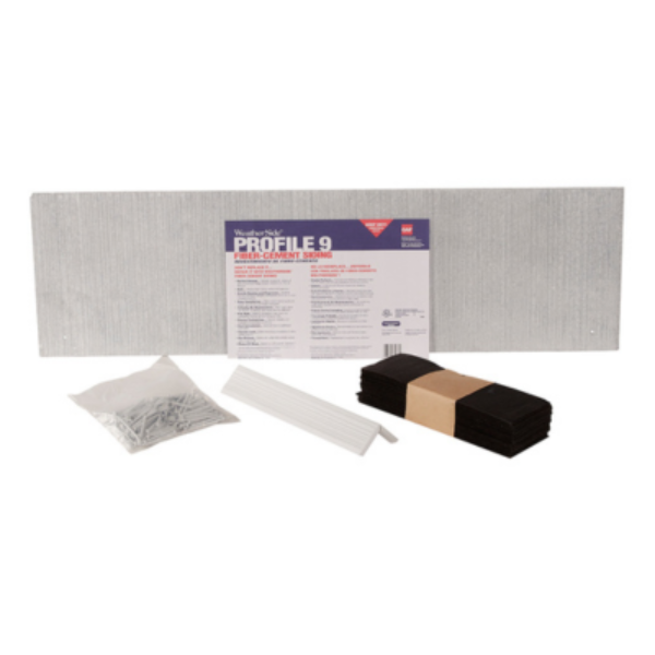 WeatherSide Fiber-Cement Siding Profile - 9" Shingle w/ Striated Surface - 9 in x 32 in (19 Shingles - Approx 33 Sq Ft)