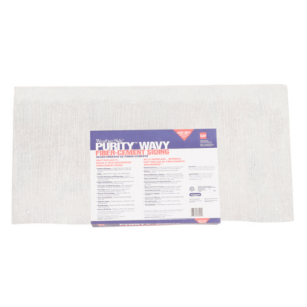 WeatherSide Fiber-Cement Siding - Purity Wavy Shingle w/ Textured Surface - 12 in x 24 in  (18 Shingles - Approx 33 Sq Ft)
