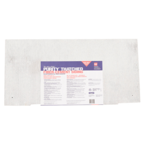 WeatherSide Fiber-Cement Siding - Purity Thatched Shingle w/ Textured Surface - 12 in x 24 in (19 Shingles - Approx 33 Sq Ft)