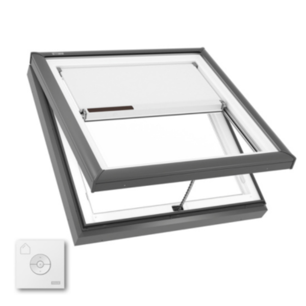 VELUX Manual Venting Curb Mount Skylight - White Solar Powered Shade