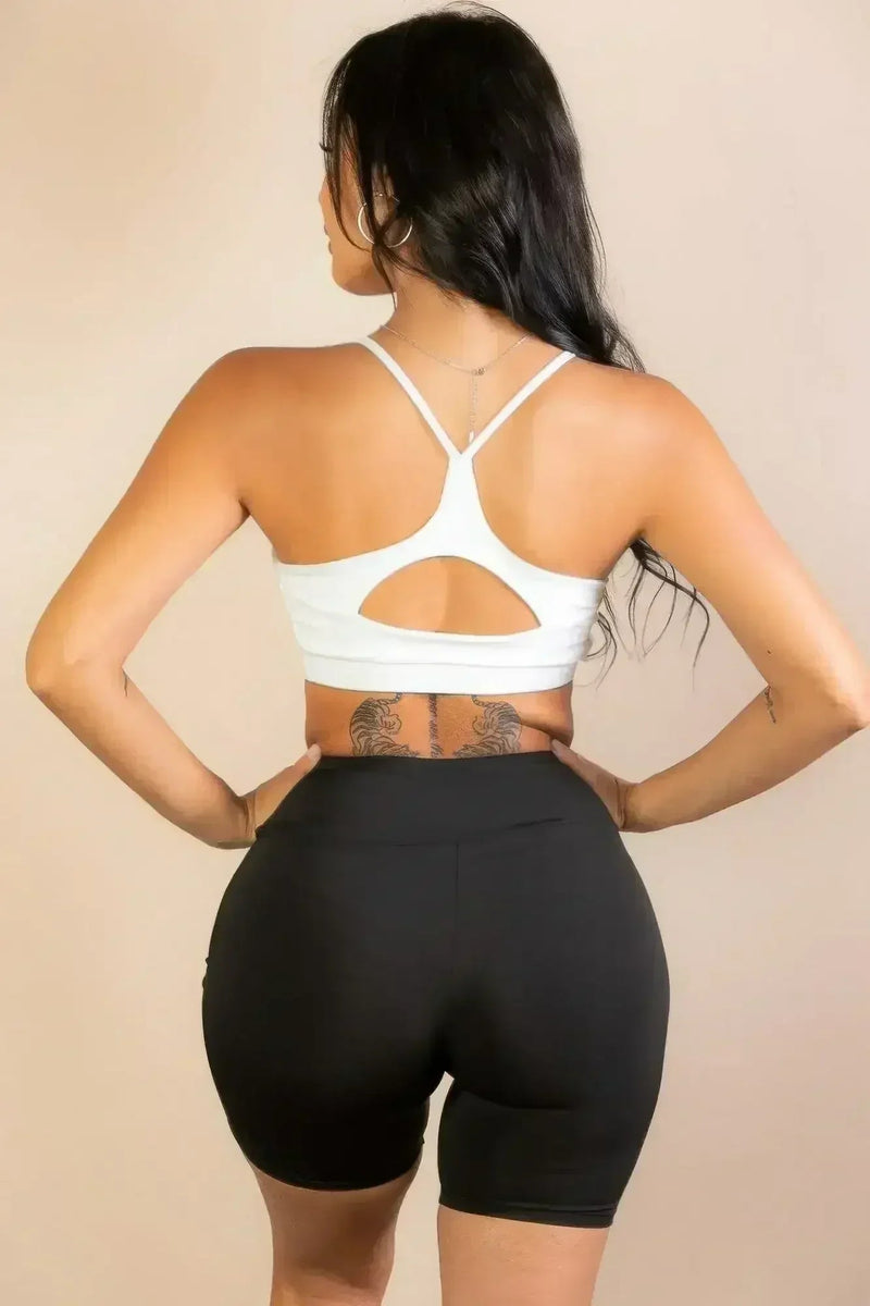 Racerback Cutout Sports Bra