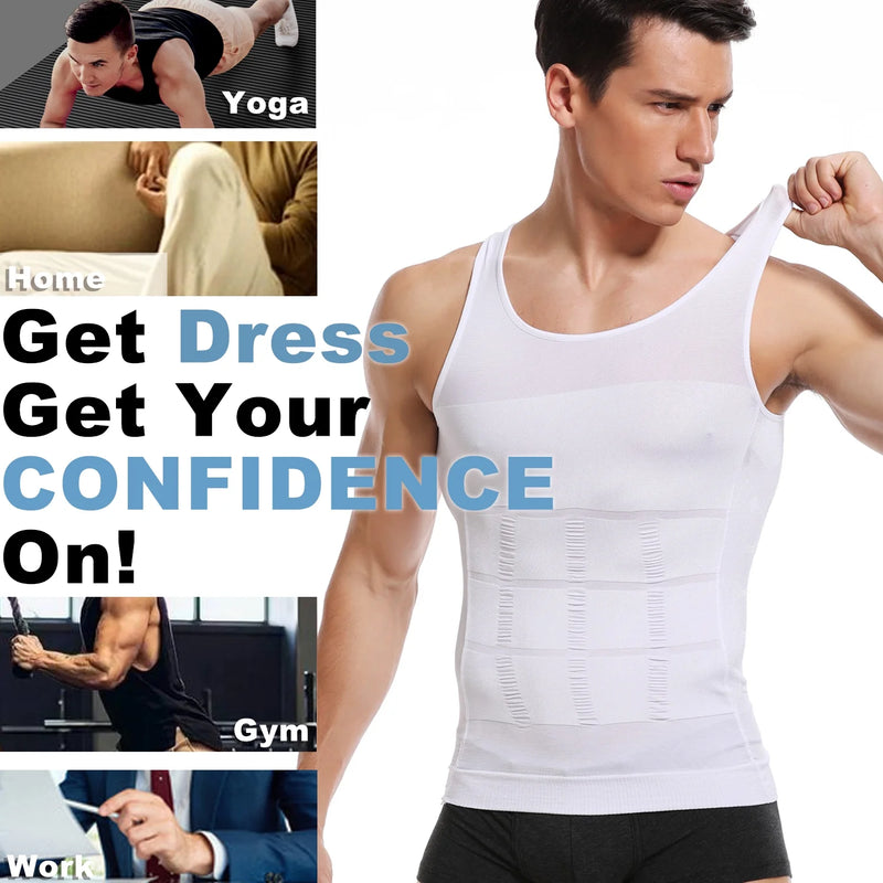 Mens Gynecomastia Compression Shirts Slimming Undershirt Body Shaper Tank Top Vest Abs Waist Trainer