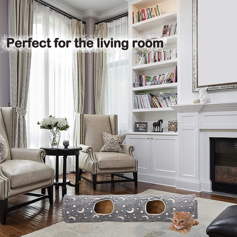 Cat Tunnel Tube with Plush Ball Toys Collapsible