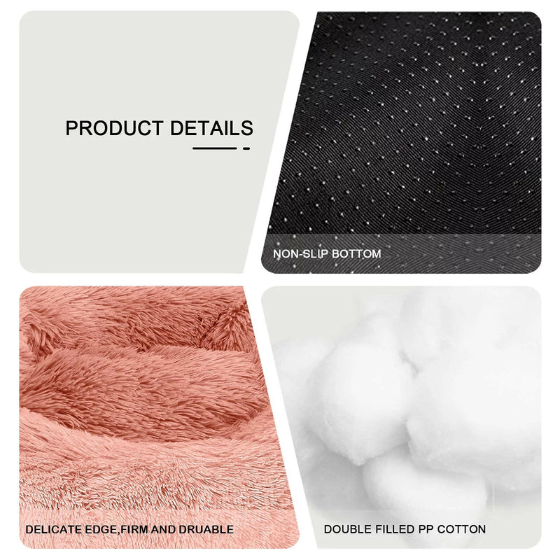 Cozy Donut Dog Bed: Anti-Anxiety & Self-Warming Comfort