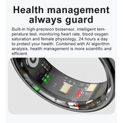 Smart Ring R08 Health and Sleep Monitor 5ATM Waterproof Sports Fitness Tracker with Charging Case for Xiaomi Samsung Phone