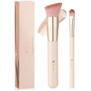 Makeup Kabuki Brushes 3Pcs Foundation Contour Brush& Concealer Brush under Eye& Blusher Brush Face Blush Bronzer Travel Buffing Stippling Contour Liquid Blending Makeup Brush Set Black