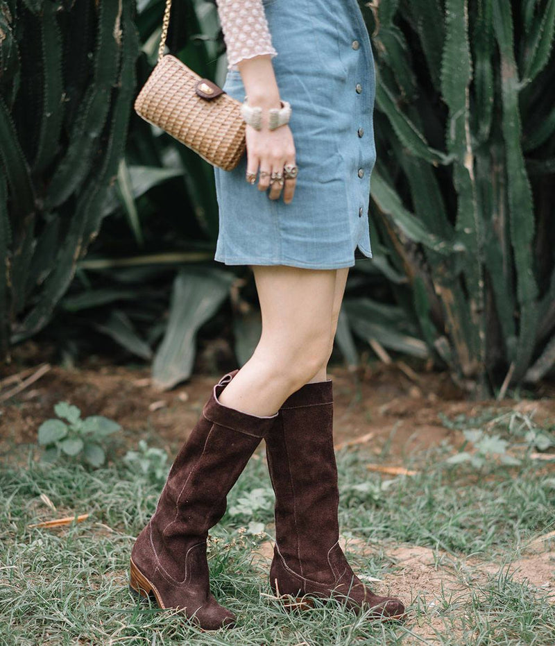 Brown Slouchy Suede Boots