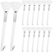 14 Pieces Fan Brushes Applicator, Mask Brushes for Facial Makeup Tools for Face Cosmetic(Brown)