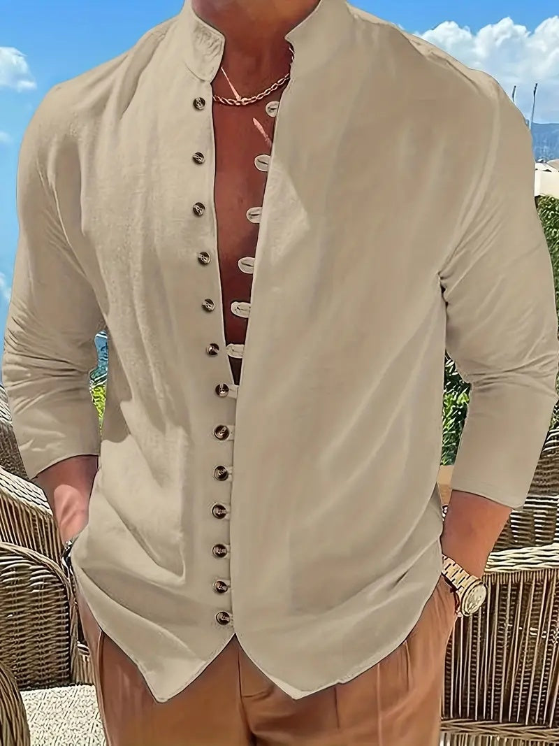 Men's Long-sleeved Button-up Jacket